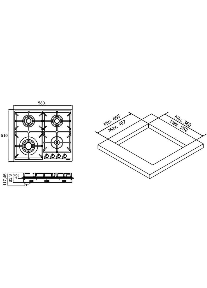 Варильна поверхня ALMADA 60 WH CF ELEYUS (361408620)