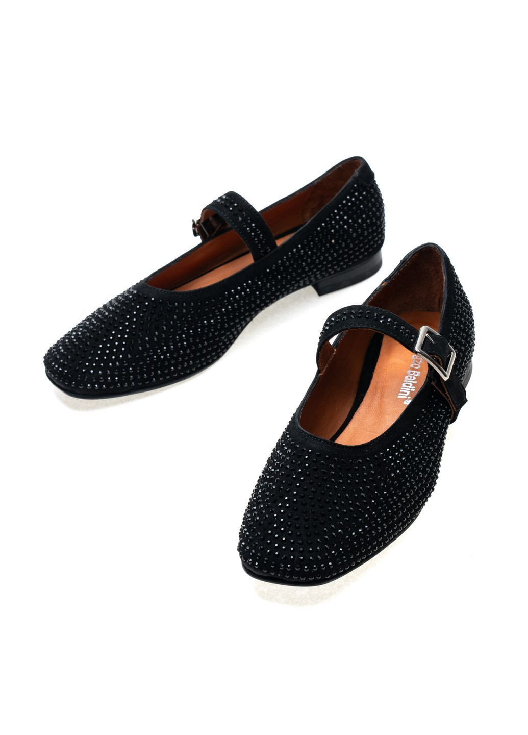 Женские балетки 01483 черные Bengzo Baldini | чёрные натуральная замша (371897478)