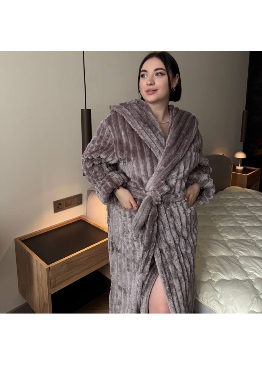 Халат унисекс Шарпей плюшевый 46-48 р бледно-серый HS8 Ananasko (360406909)