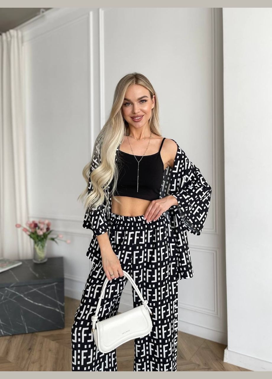 Жіночий легкий прогулянковий костюм чорного кольору 33206 Fashion (332980502)