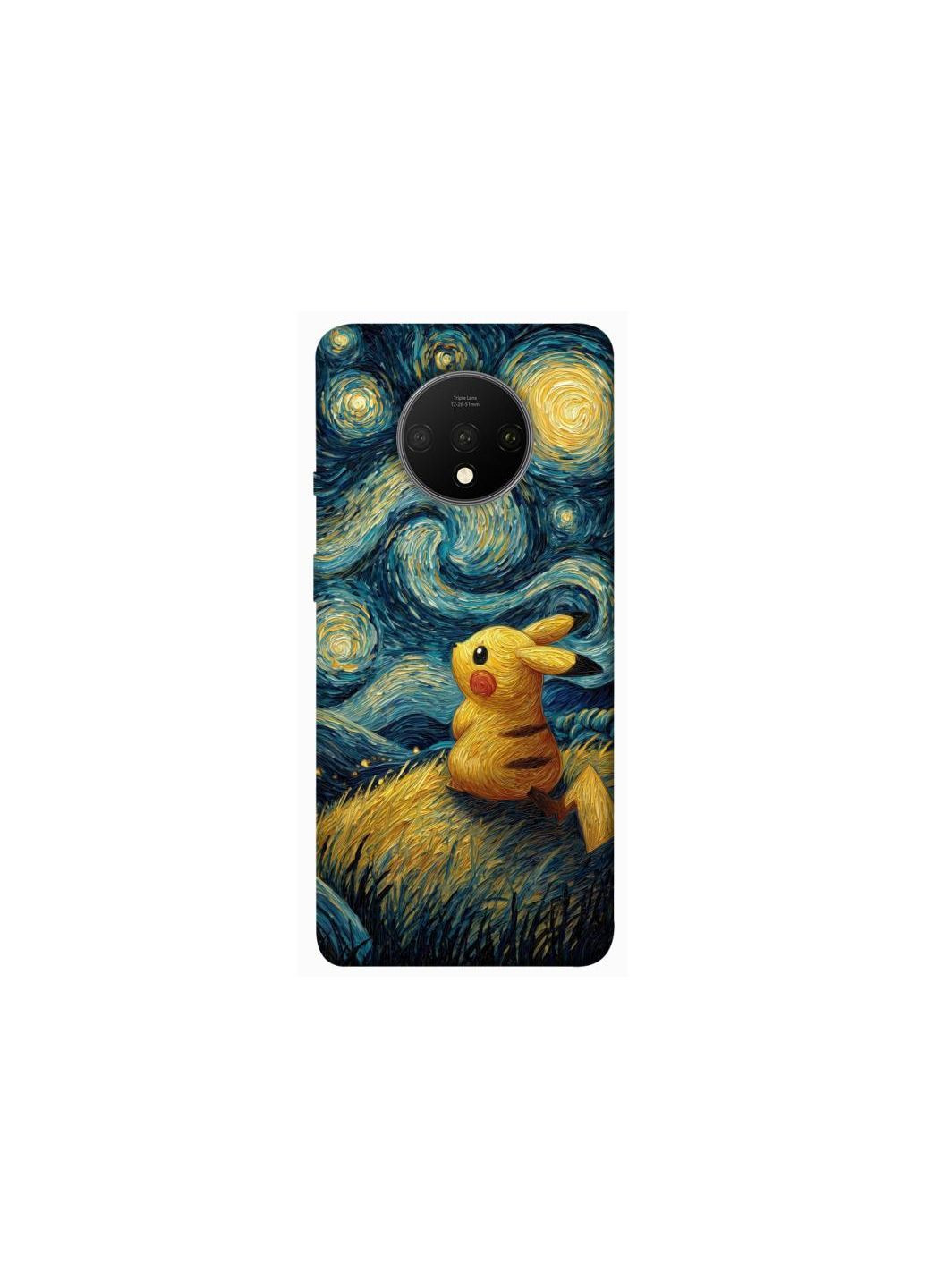 Чохол на OnePlus 7T Pikachu and Van Gogh Frontalka (362034687)