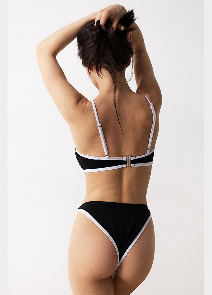 Черный летний женский купальник бандо - chill черный (187sw-21br-blwh) Kari Shop Atelier