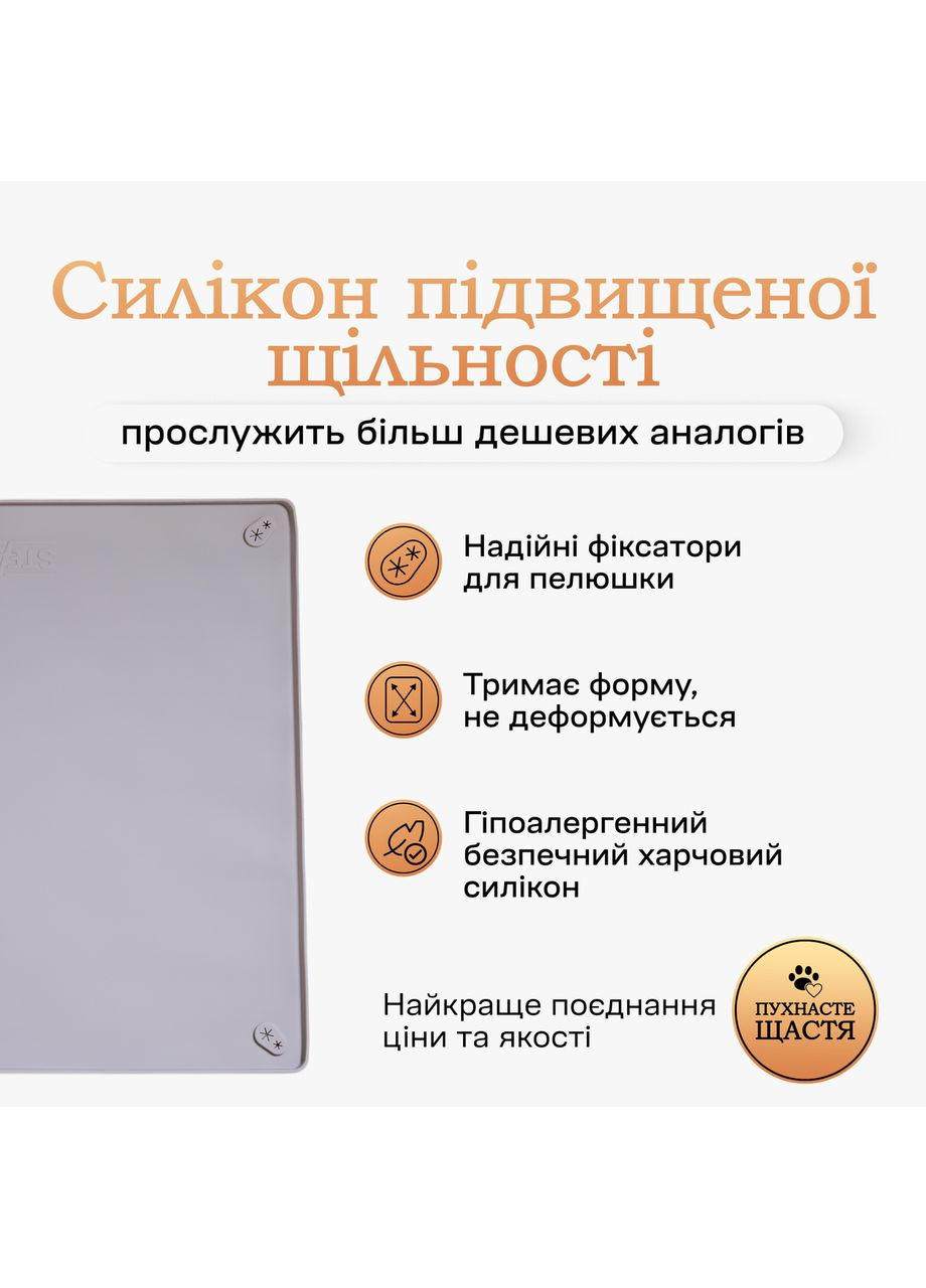 Силіконовий туалет лоток для собак з бортиками під пелюшку 60х60 Пухнасте Щастя,,НОВИНКА No Brand (372157972)