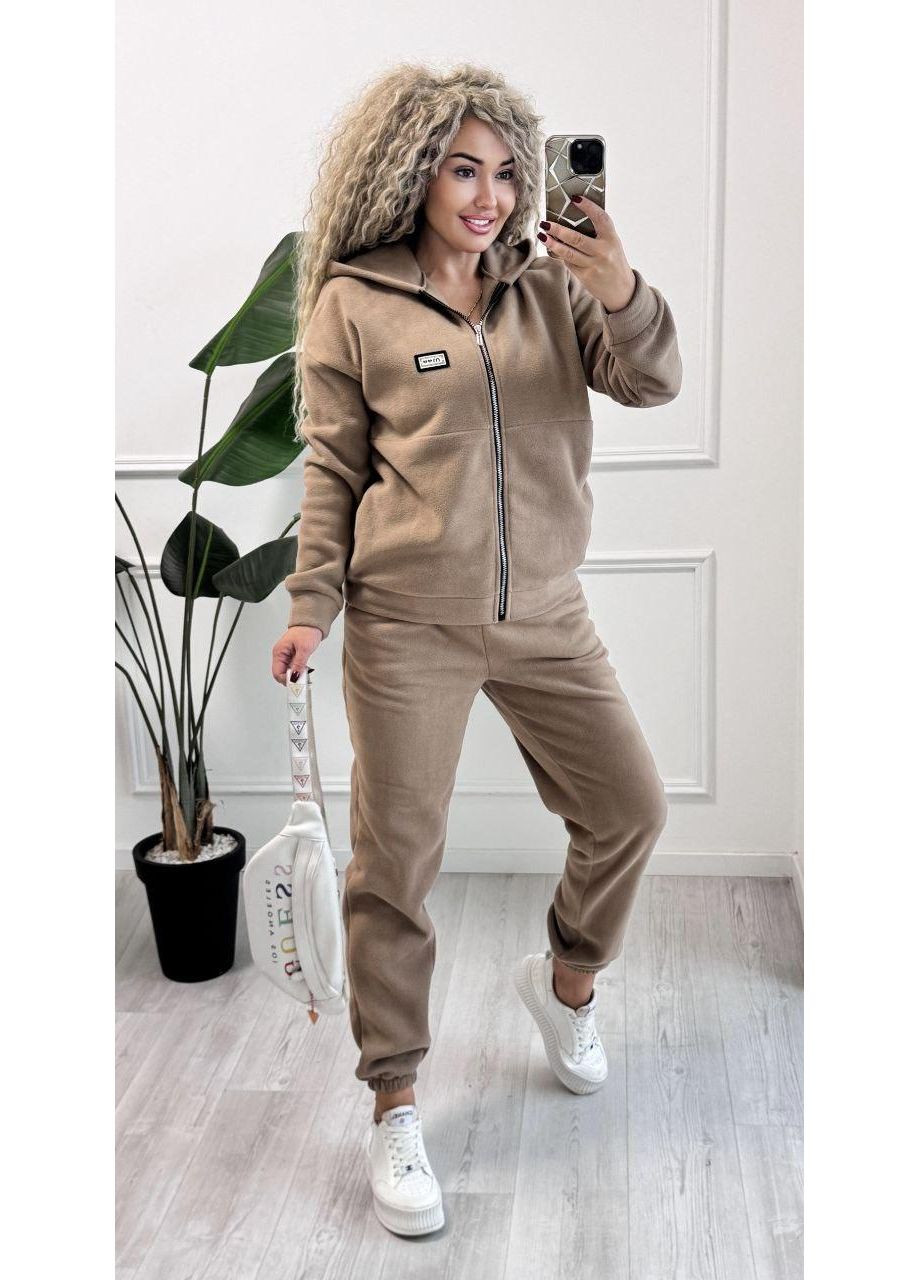 Теплый женский костюм на флисе с капюшоном, тощие и брюками, в 4 цветах! No Brand (367088731)