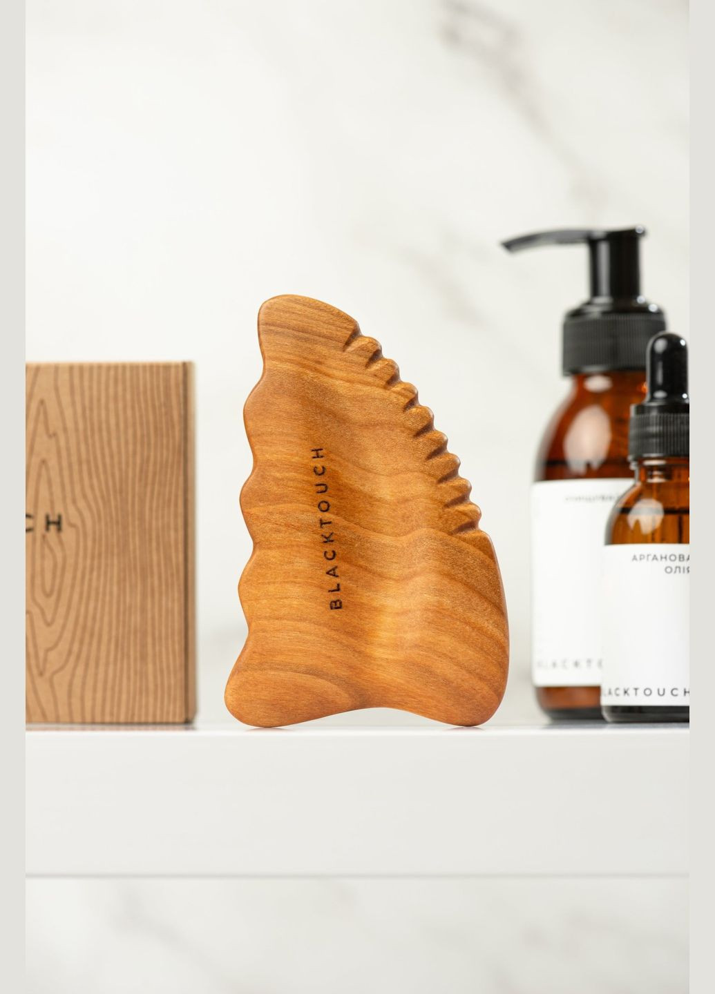 Комплект Дерев'яний шкребок Energy i Арганова олія, 30 мл BlackTouch (293247310)
