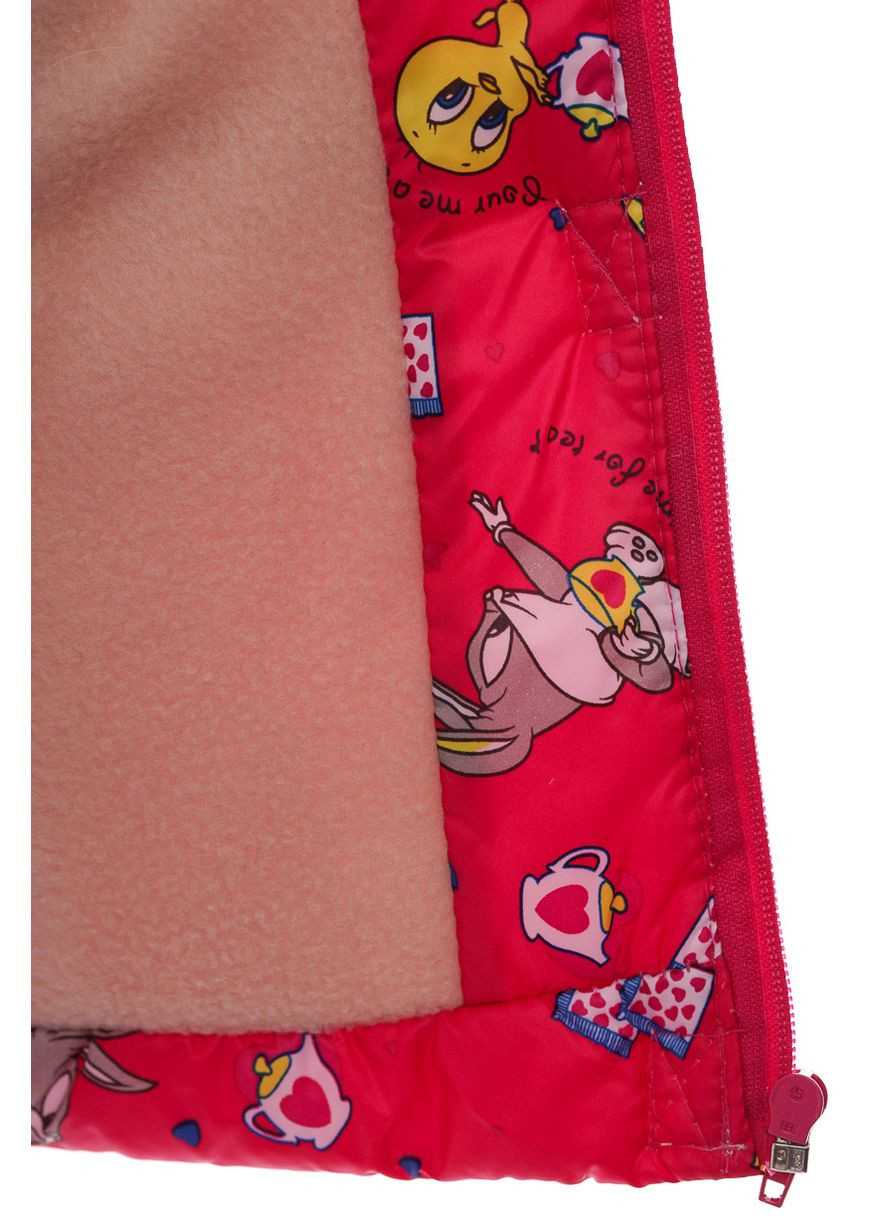 Красный зимний комбинезон на синтепоне для девочки с принтом зайки евро ноль красный 86 см (28409) BABYKROHA