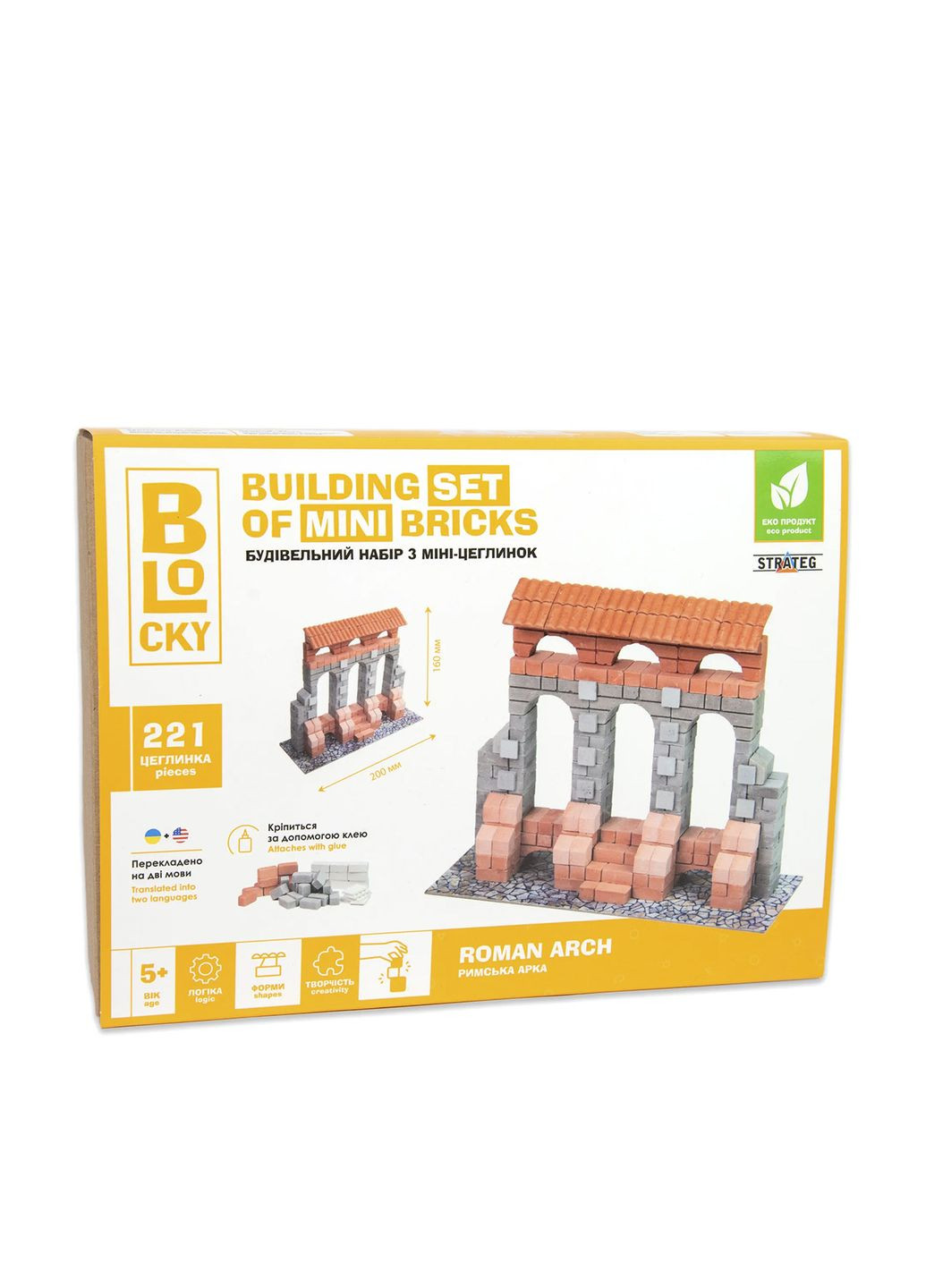 Строительный набор для творчества из мини-кирпичиков BLOCKY Римская Арка цвет разноцветный CB-00260093 Strateg (314890159)