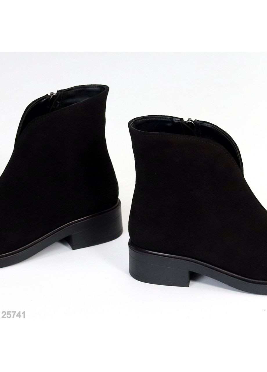 Жіночі зимові черевики Vorin, натуральна замша, чорні, утеплені напівшерстю, на низькому ходу No Brand (366290205)