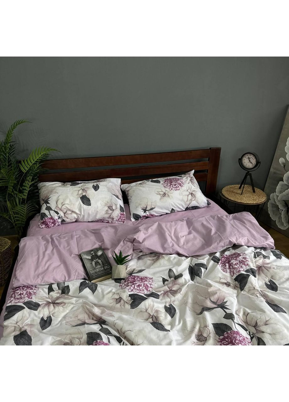 Постільна білизна бавовняна Гортензія Євро Простирадло на гумці 160x200х20 Бязь Біла 50 х 70 No Brand (364261441)