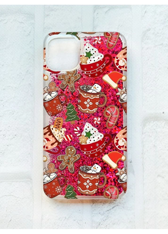 Чехол с плавающими розовыми блестками на iPhone 11 Рождество (принт 428) Creative (400773648)