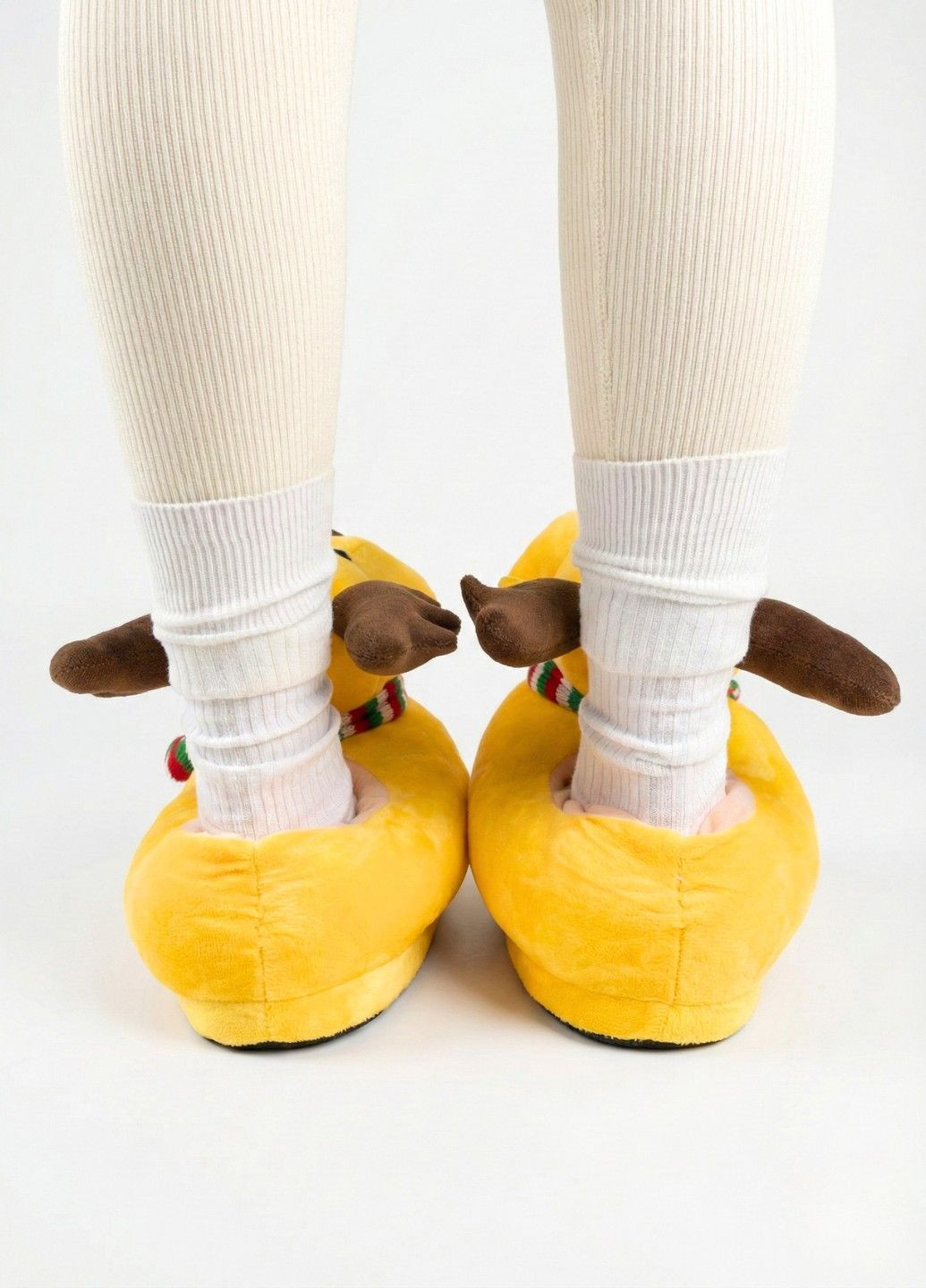 Капці домашні Олень іграшки дитячі жовті плюшеві Lalapka (370606194)