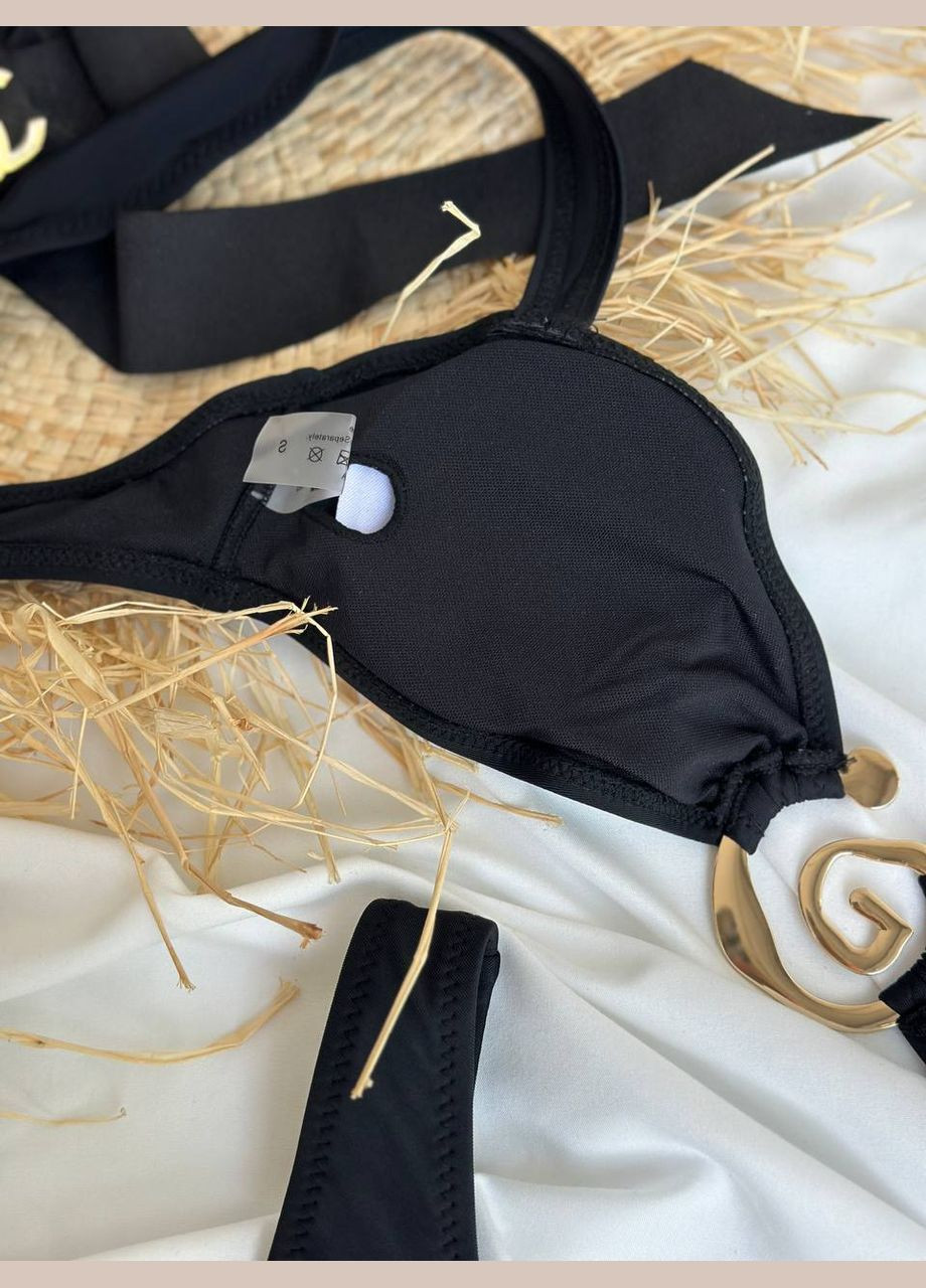 Черный летний стильный купальник раздельный No Brand