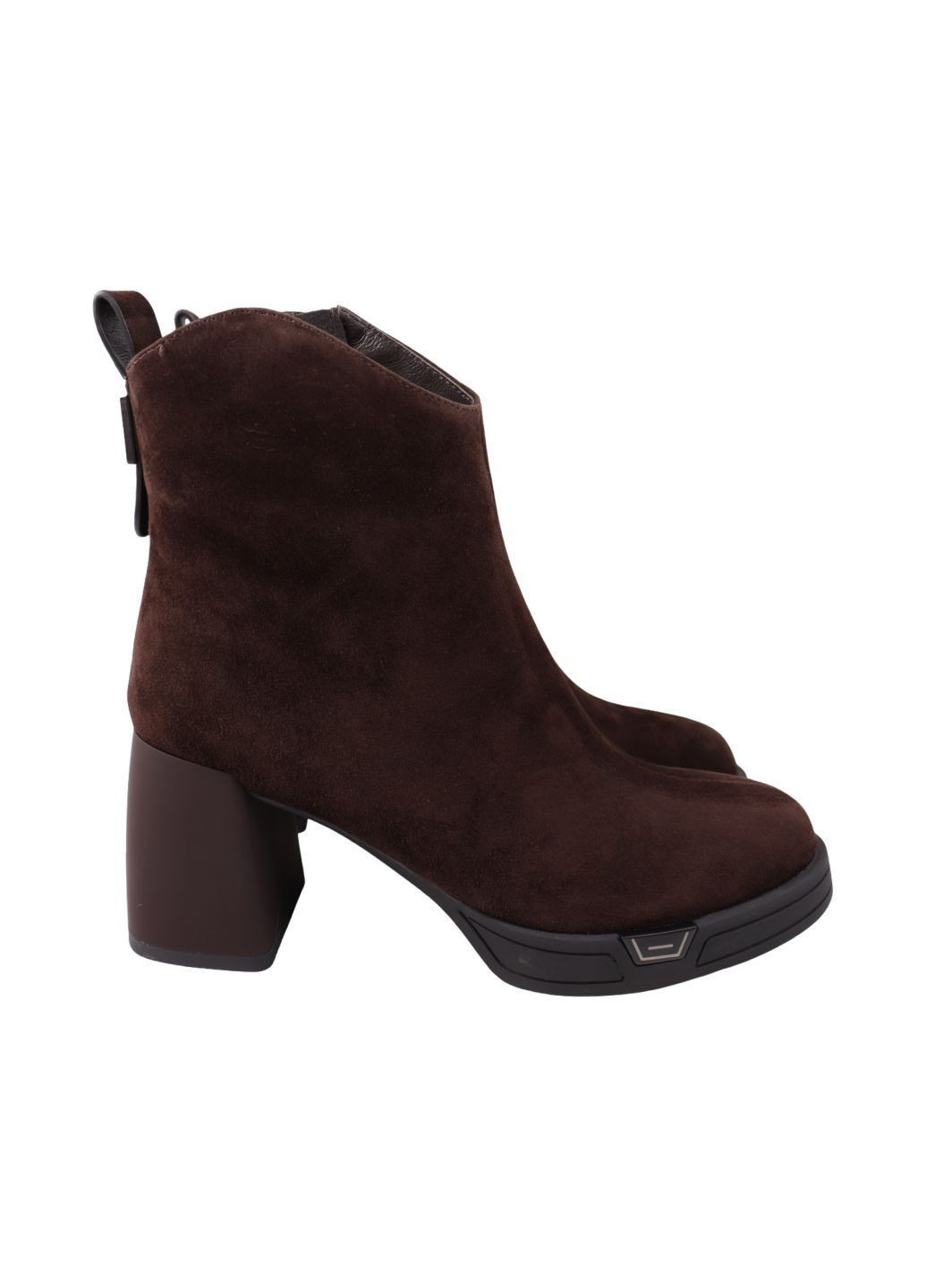 Коричневі ботильйони жіночі коричневі натуральна замша Geronea 1065-25DH