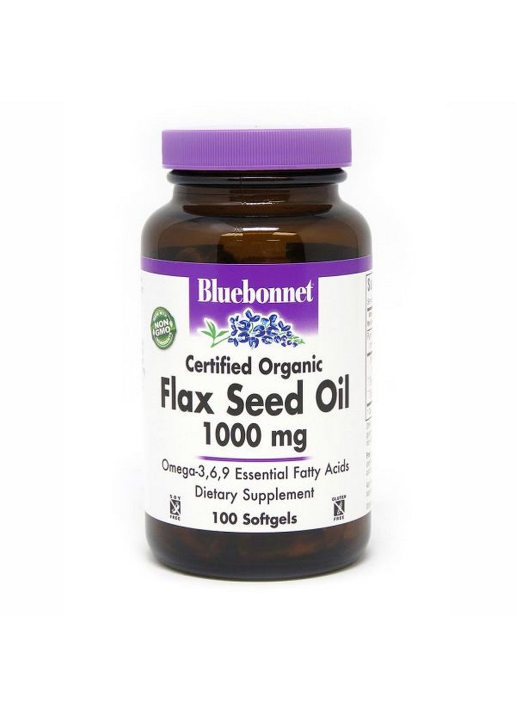 Жирні кислоти Flax Seed Oil 1000 mg, 100 капсул Bluebonnet Nutrition (293343017)