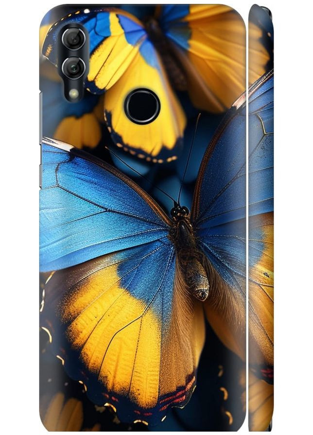 3D пластиковий матовий чохол 'Жовто-блакитні метелики' для Endorphone Huawei Honor 10 Lite (285708410)