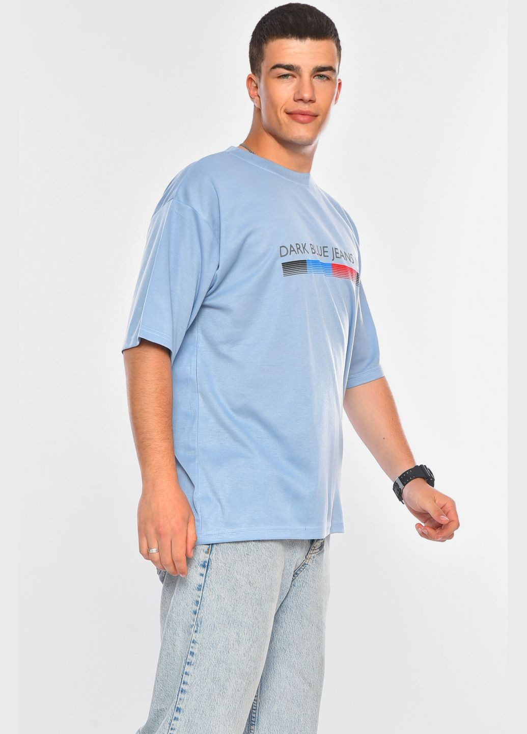 Серая футболка мужская батальная серого цвета Let's Shop