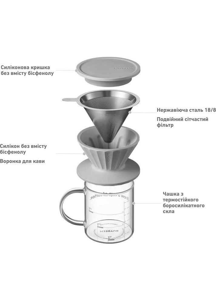 Заварник для кави CD1024 Ink Grey (CD1024-IG) BUYDEEM (351363225)