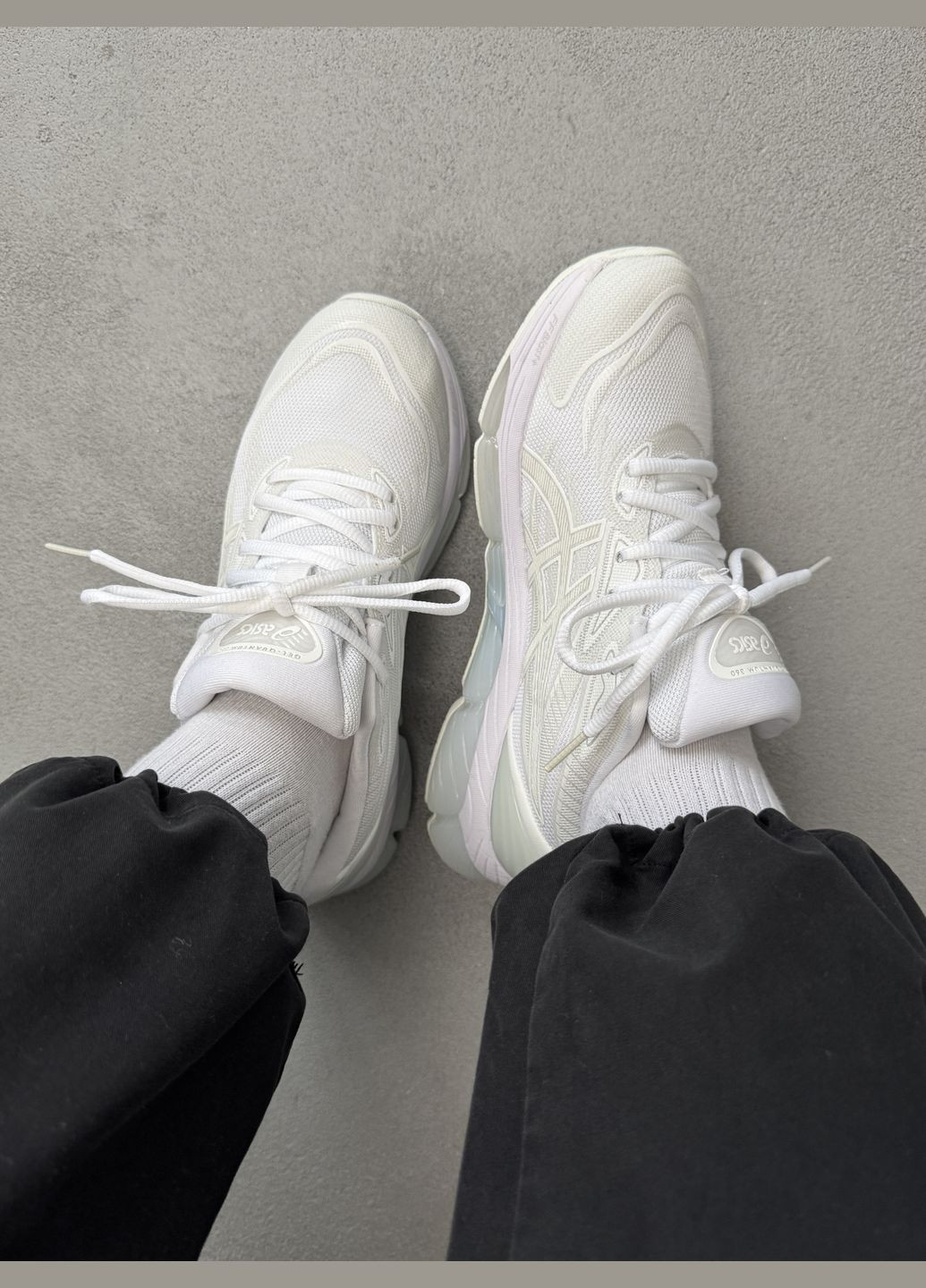 Белые демисезонные кроссовки мужские asics gel quantum 360 8 white glacier grey | асикс гель квантум 360 белые No Brand