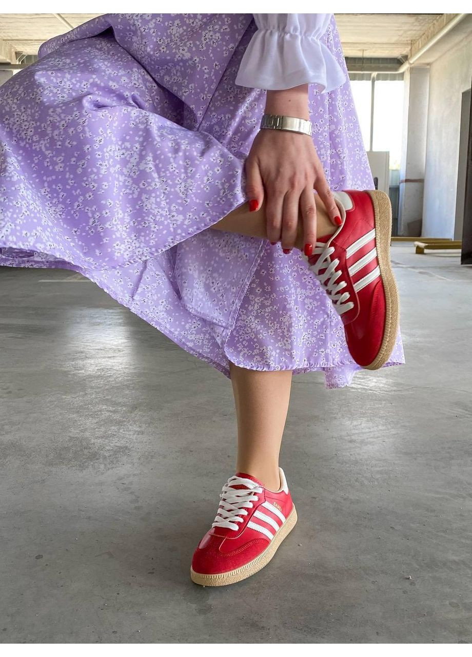 Білі Осінні кросівки чоловічі adidas samba red white адідас самба No Brand