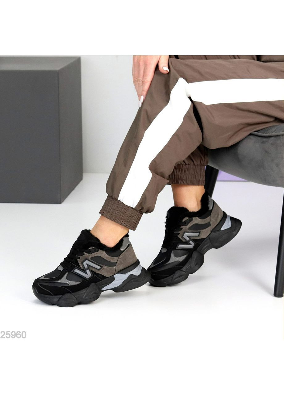 Зимові кросівки No Brand чорні зими (370368608)