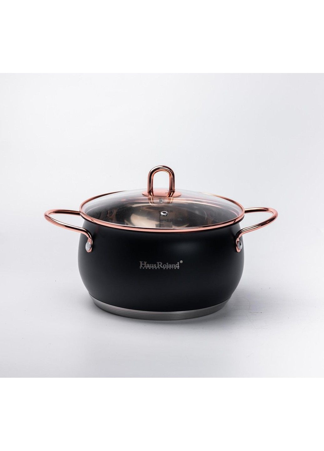 Кастрюли из нержавейки набор 3 штуки 6.1 л, 3.6 л, 2.6 л с крышками Черный Haus Roland (340907775)