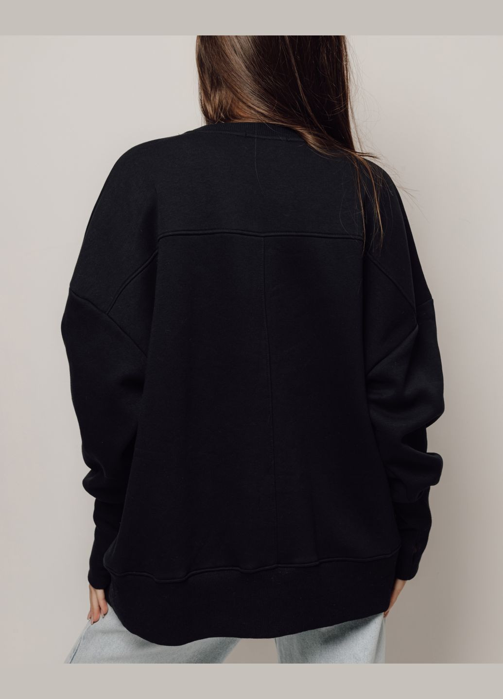 Черный свитшот женский оверсайз Dilvin без декора (315069782)