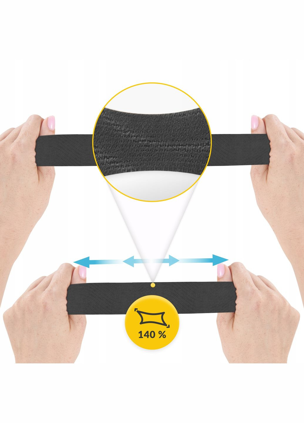 Лента кинезиологическая (кинезио тейп) 7.5 см x 5 м Black () 4FIZJO P-5907739318886 (324264648)