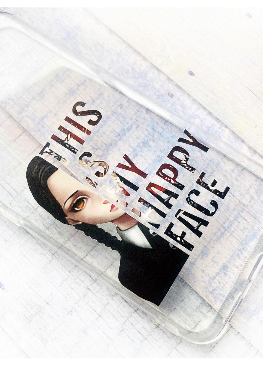 Прозорий чохол на iPhone 16 Pro Щасливе обличчя. Венздей (принт 206) Creative (355389513)