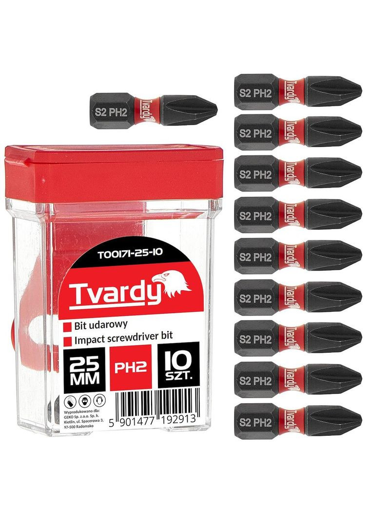 Бита удачна "Tvardy" Philips Ph2 x 25мм. Geko (342325139)
