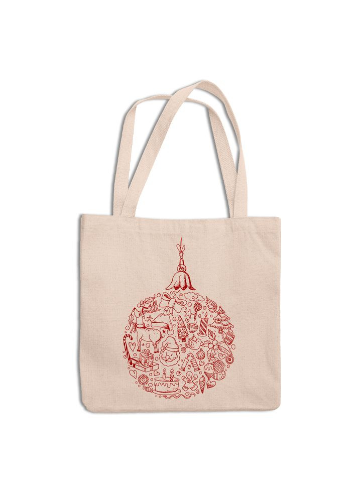 Эко-сумка, шоппер, повседневная с новогодним принтом "Новогодний Шар" Кавун шопер (316137770)