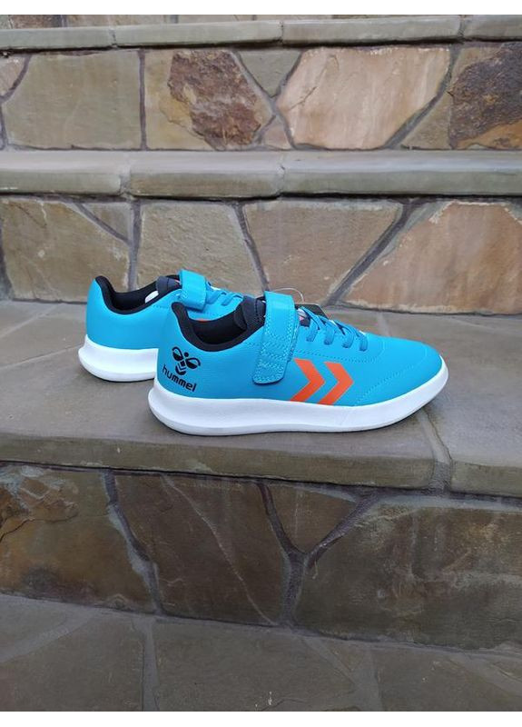 Голубые кроссовки бутсы для зала top star Hummel