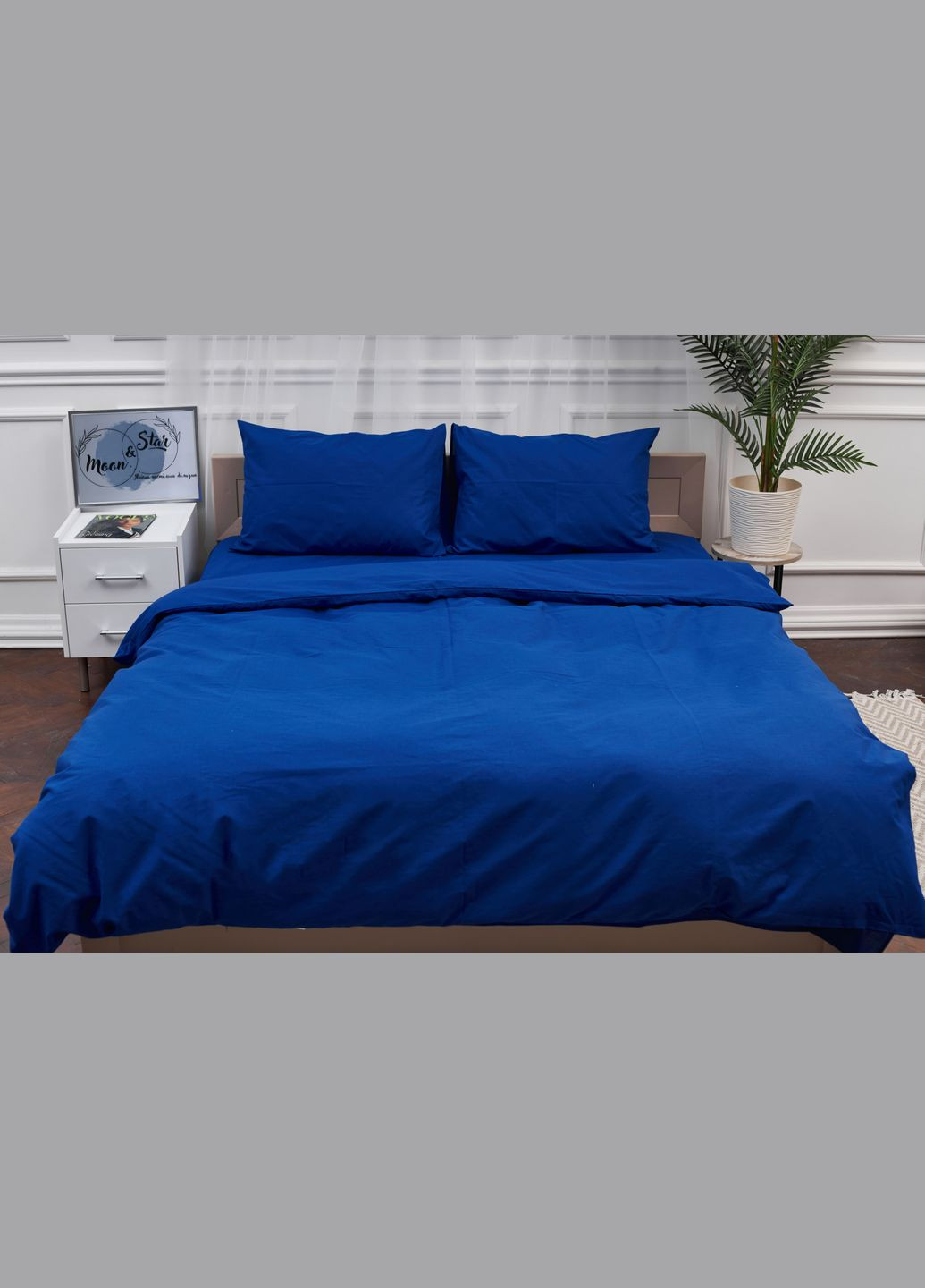 Комплект постільної білизни Дитячий 110х140 наволочки 2х50х70 Бязь Gold Люкс (MS-830000003) Moon&Star Blue (293173054)