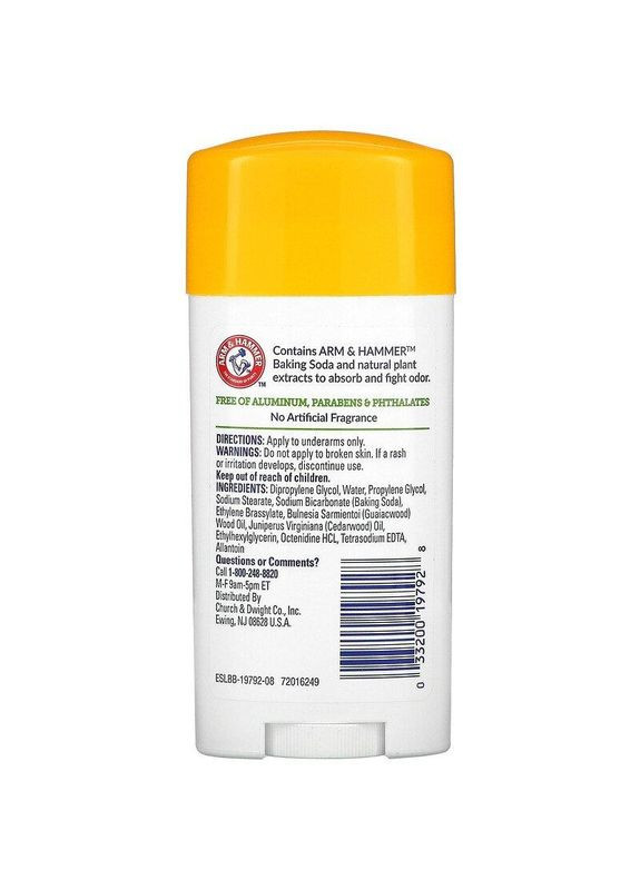 Дезодорант із натуральними компонентами Essentials Deodorant без штучних ароматизаторів 71 г Arm & Hammer (263603580)