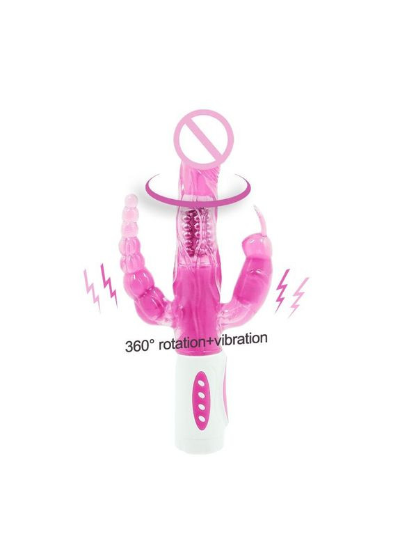 Вібратор Pretty Bunny з лупикантом для потрійної стимуляції No Brand (340914685)