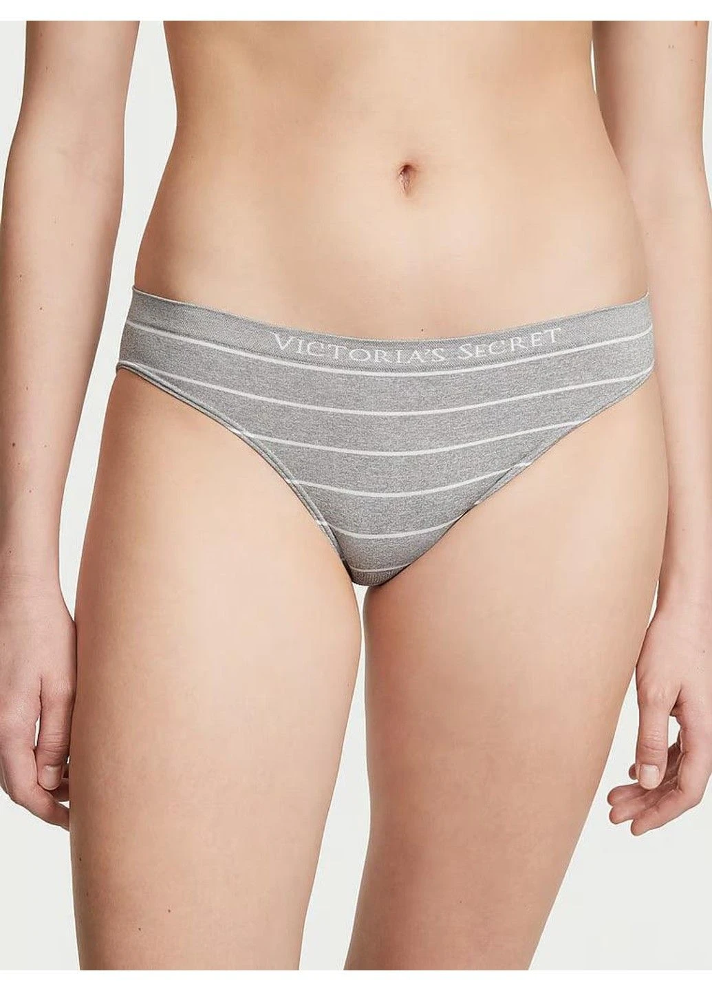 Трусики-бикини женские с микрофибры Seamless Bikini Panty серые XS Victoria's Secret (316551383)