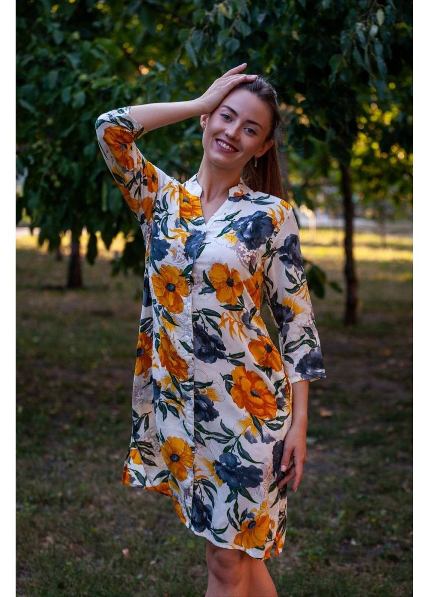 Білий пляжна плаття COTTON з квітковим принтом