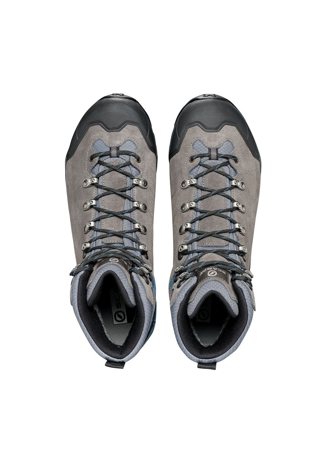 Цветные осенние ботинки мужские zg trek gtx wide серый-голубой Scarpa