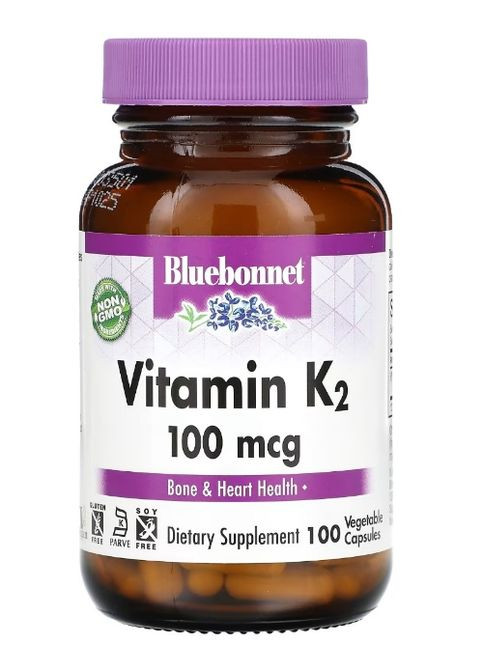 Vitamin К2 100 mcg 100 Caps Bluebonnet Nutrition (294058480)