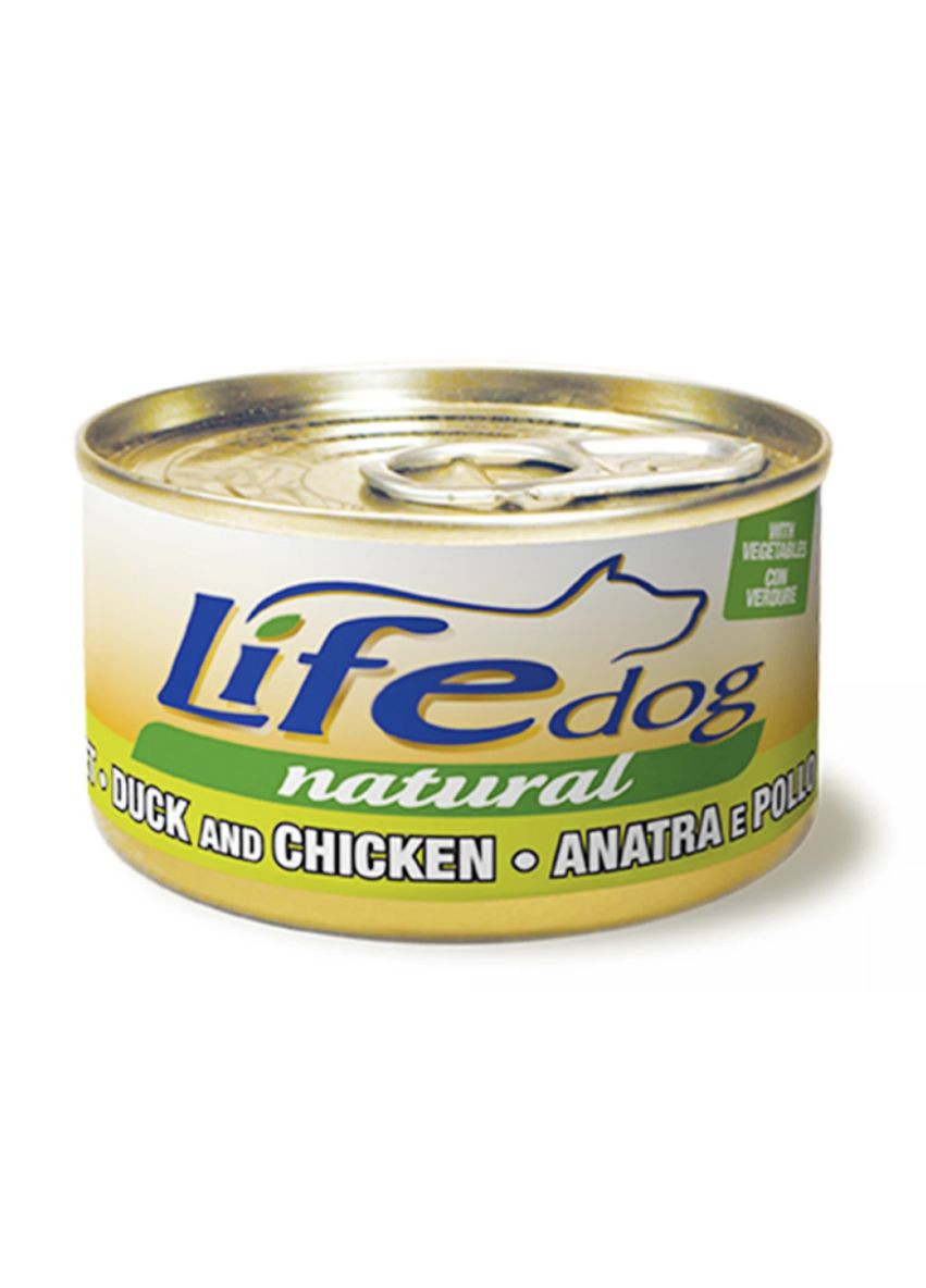 Консерва для взрослых собак Duck And Chicken утка с курятиной и овощами 90 г LIfeDog (266274683)