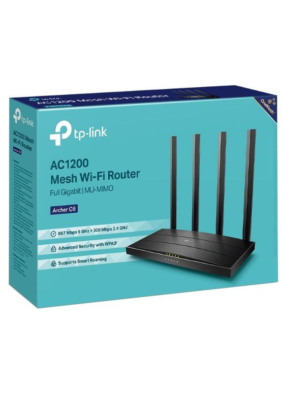 Бездротовий маршрутизатор Archer C6 AC1200 Wireless Dual Band Gigabit Router (6474230) TP-Link (315030608)