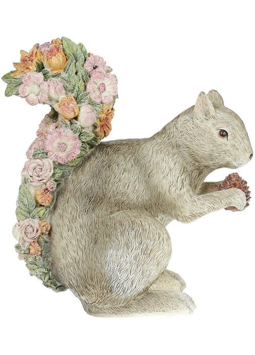 Статуетка декоративна Квіткова Білочка 21.8см для інтер'єру подарунок для будинку з полістоуну Bona (368978752)