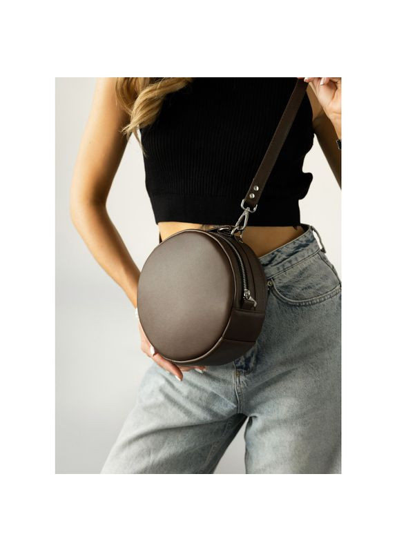 Жіноча кругла сумка Bale шоколадна Sambag (339597148)