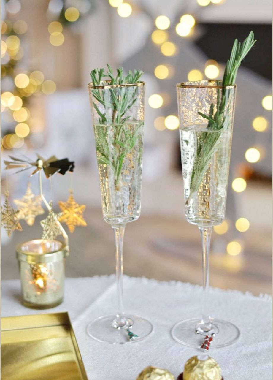 Келих для шампанського із золотим кантом Diva, 160мл No Brand (298399368)