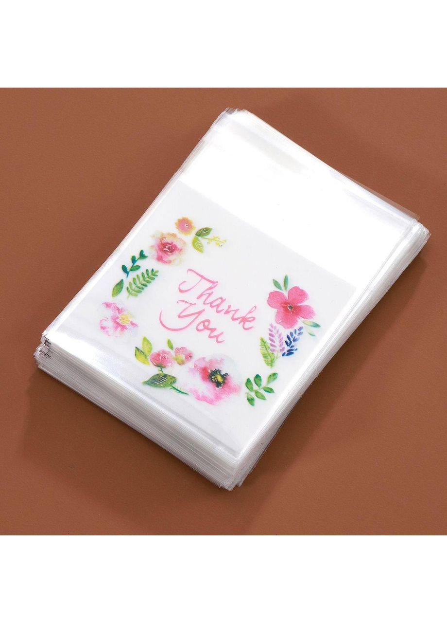 Подарункові пакетики з написом Thank You 7×7 см, 100 шт пакування для прикрас, солодощів і сувенірів No Brand (367165361)