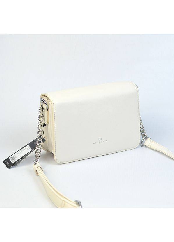 Сумка клатч крос боді жіноча біла маленька молодіжна через плече на три відділення Alex&Mia (354182783)
