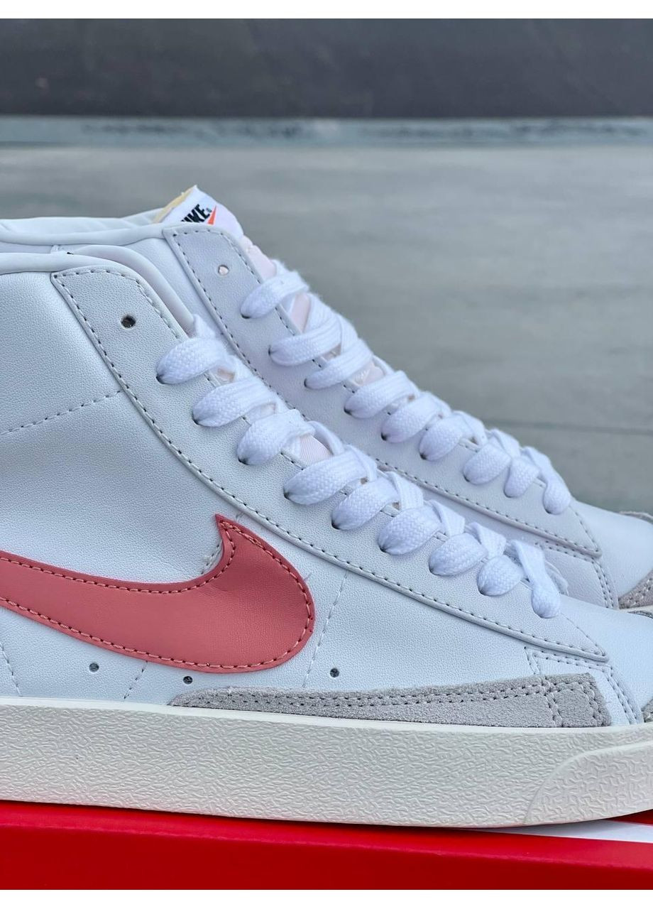 Білі Осінні кросівки чоловічі nike blazer white «coral logo» найк блейзер No Brand