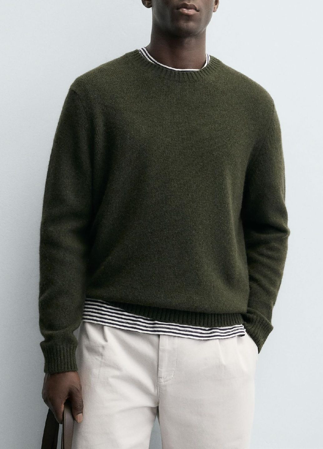 Оливковый (хаки) зимний свитер Zara