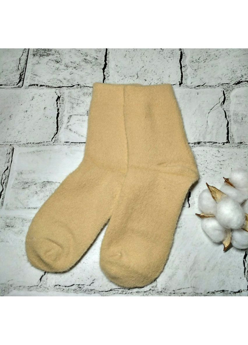 Бежевые носки женские теплые термоноски норка 37-41р бежевые Золото однотонные (365754444)
