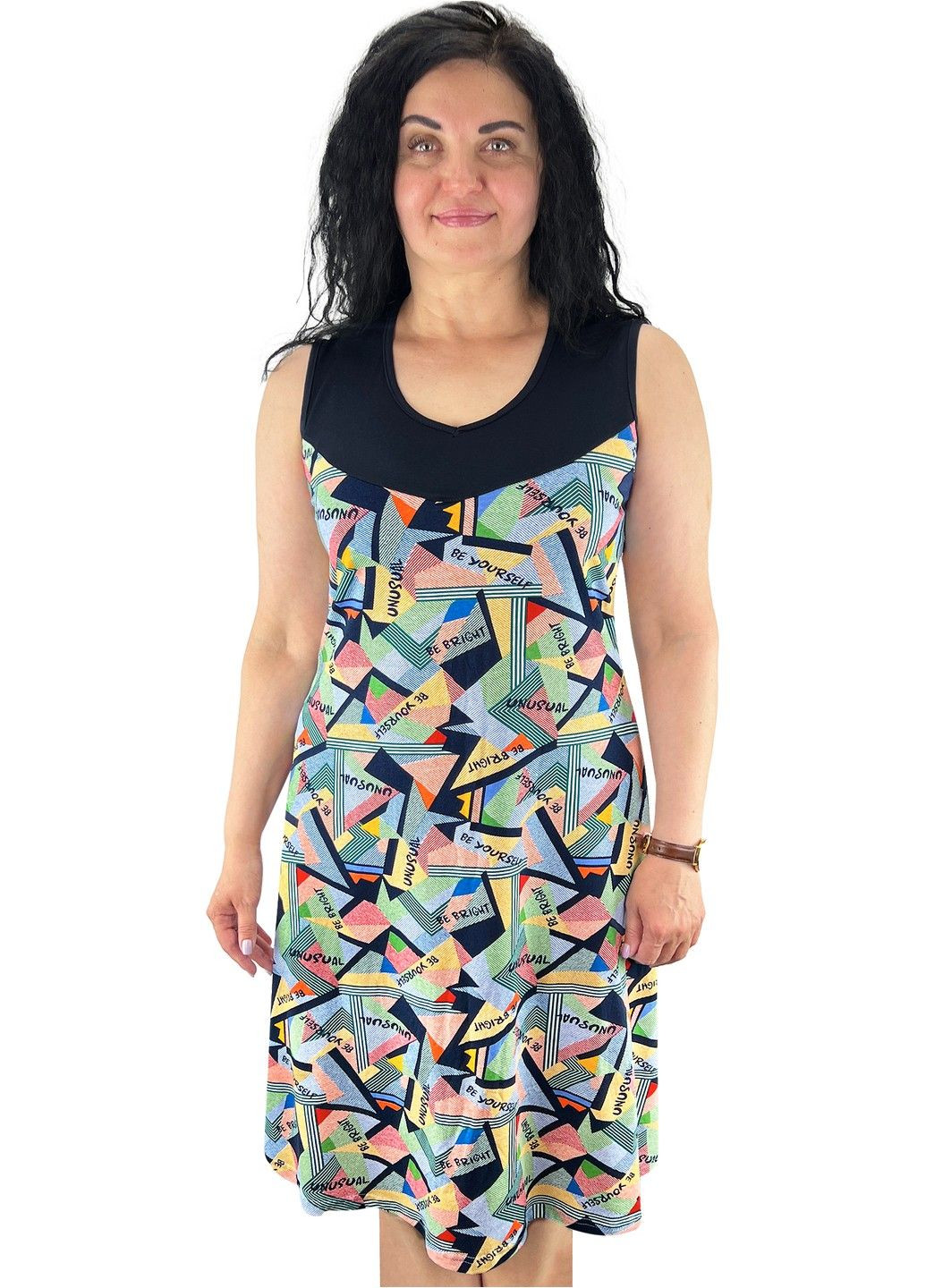 Сарафан із вставкою геометрія Жемчужина стилей 1483 (295447332)