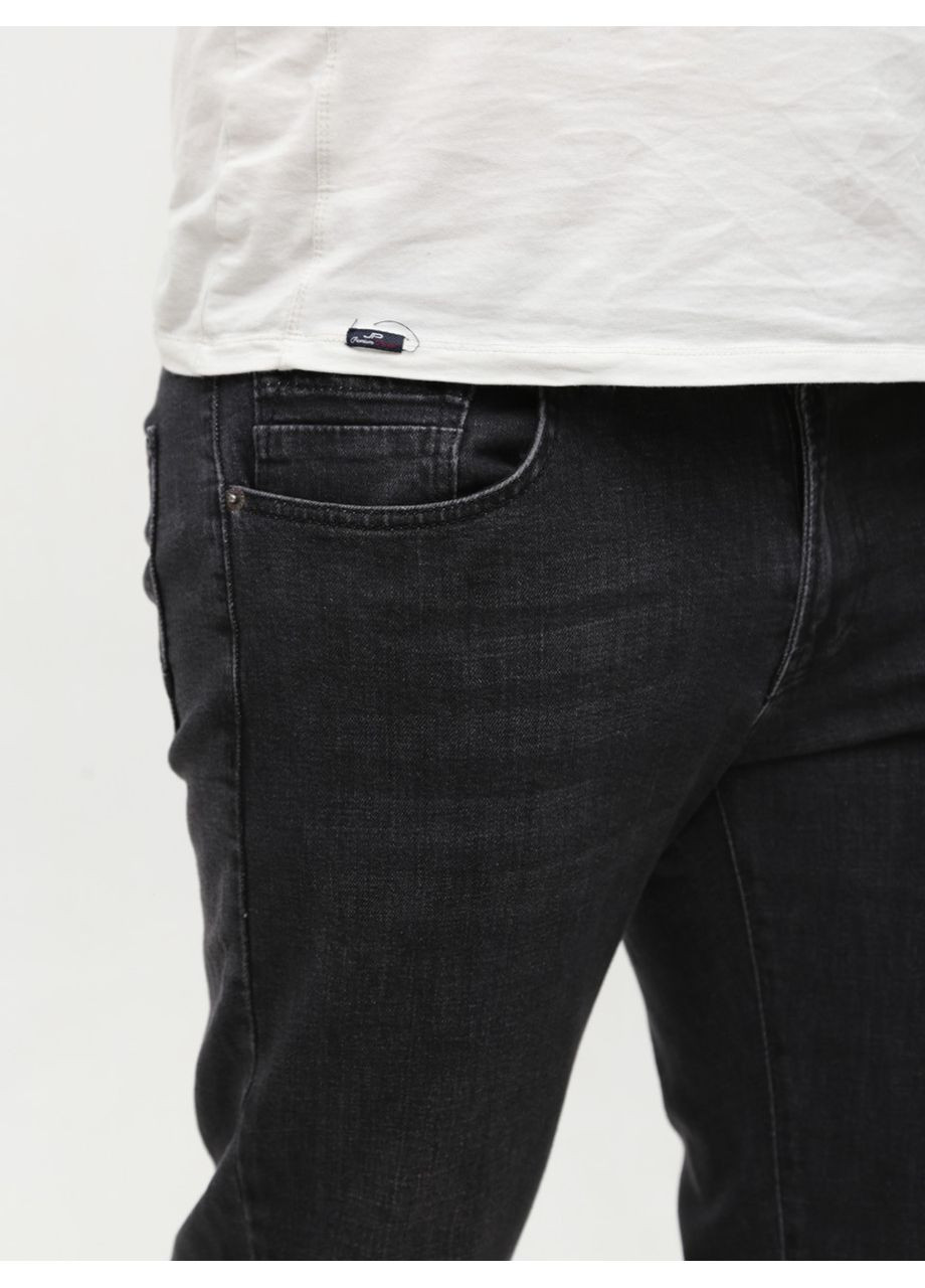 Черные демисезонные слим джинсы мужские черные слим Трохи-завужена FRANCO BENUSSI